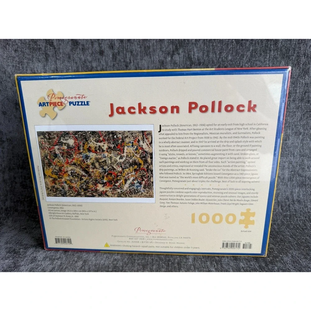 Pomegranate Jackson Pollock Convergence 1000 Piece ArtPiece Jigsaw Puzzle Sealed
